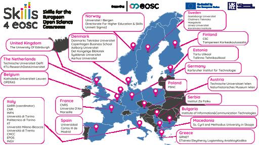 Skills4 EOSC project partners v3 blue&mediumgray